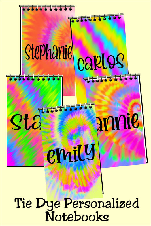 Tie Dye Personalized Notebook Party Favors