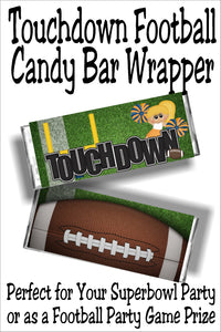 Touchdown Football Candy Bar Wrapper Printable