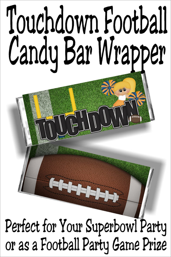 Touchdown Football Candy Bar Wrapper Printable