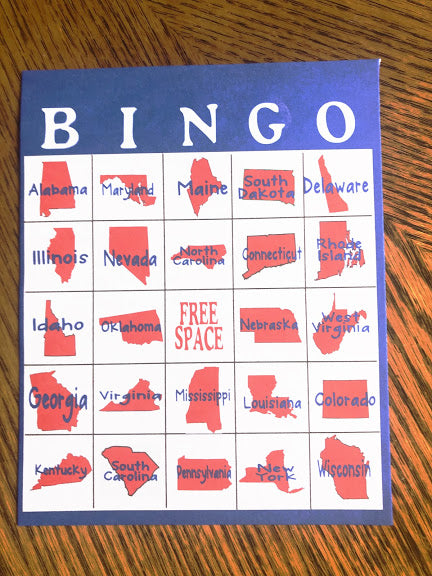US State Bingo Game Printable