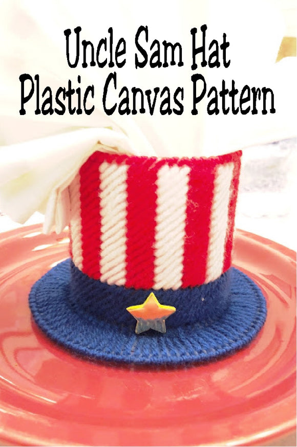 Celebrate your 4th of July with this fun Uncle Sam hat treat holder. Hat can be used as a party decoration or party favor at your Patriotic party.