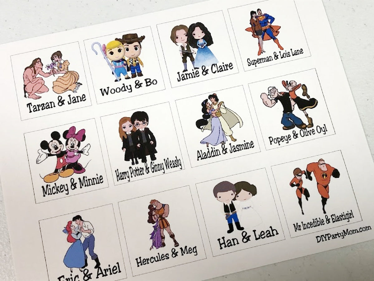 Couples Valentine Bingo Game Printable