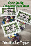 Chew Em Up Volleyball Bag Topper Printable