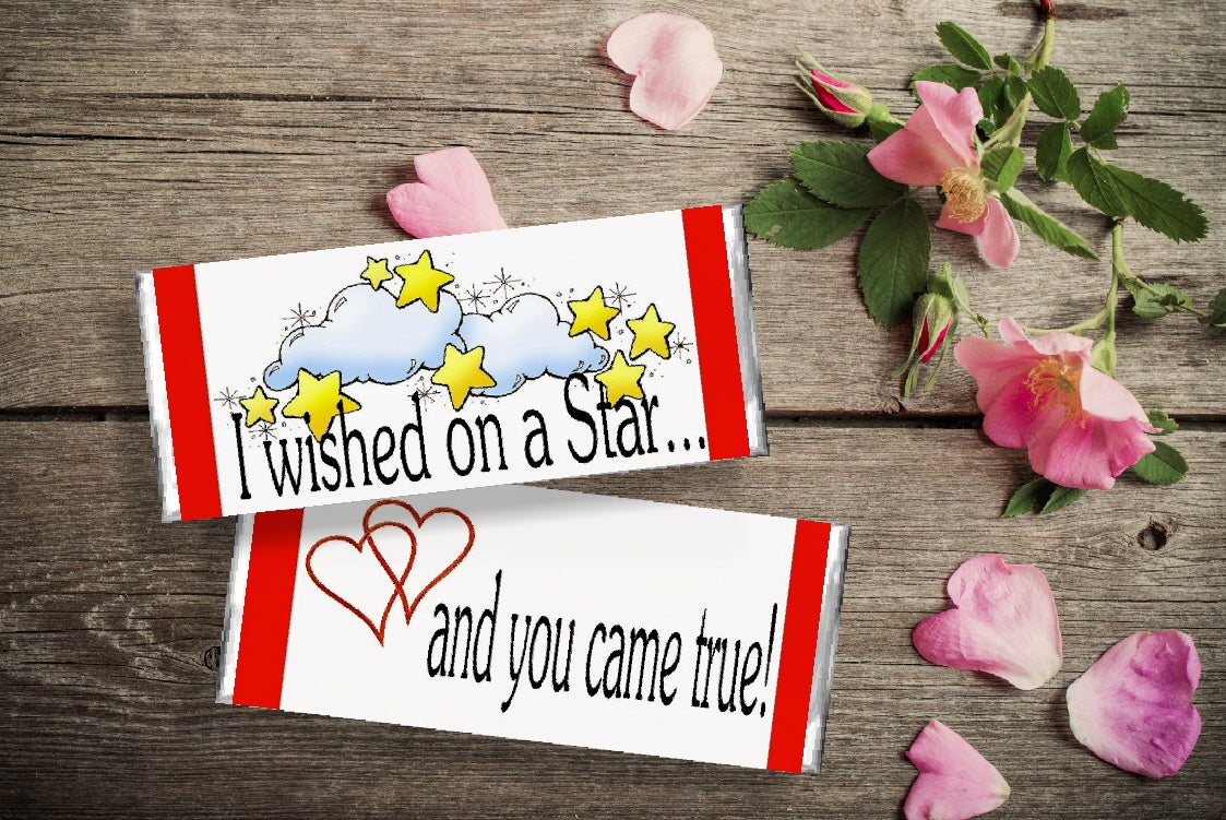 Wished on a Star Valentine Candy Bar Wrapper Printable – DIY Party Mom