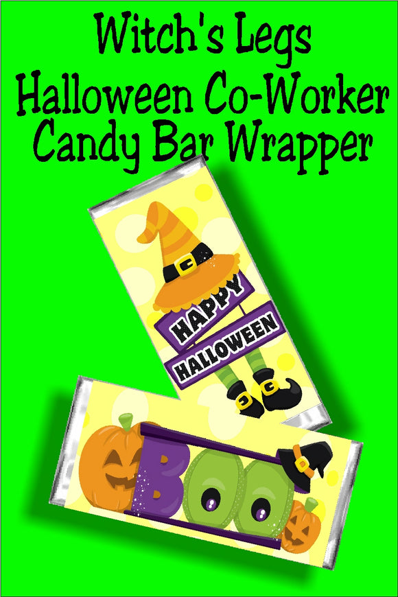 Witch's Legs Halloween Candy Bar Wrapper