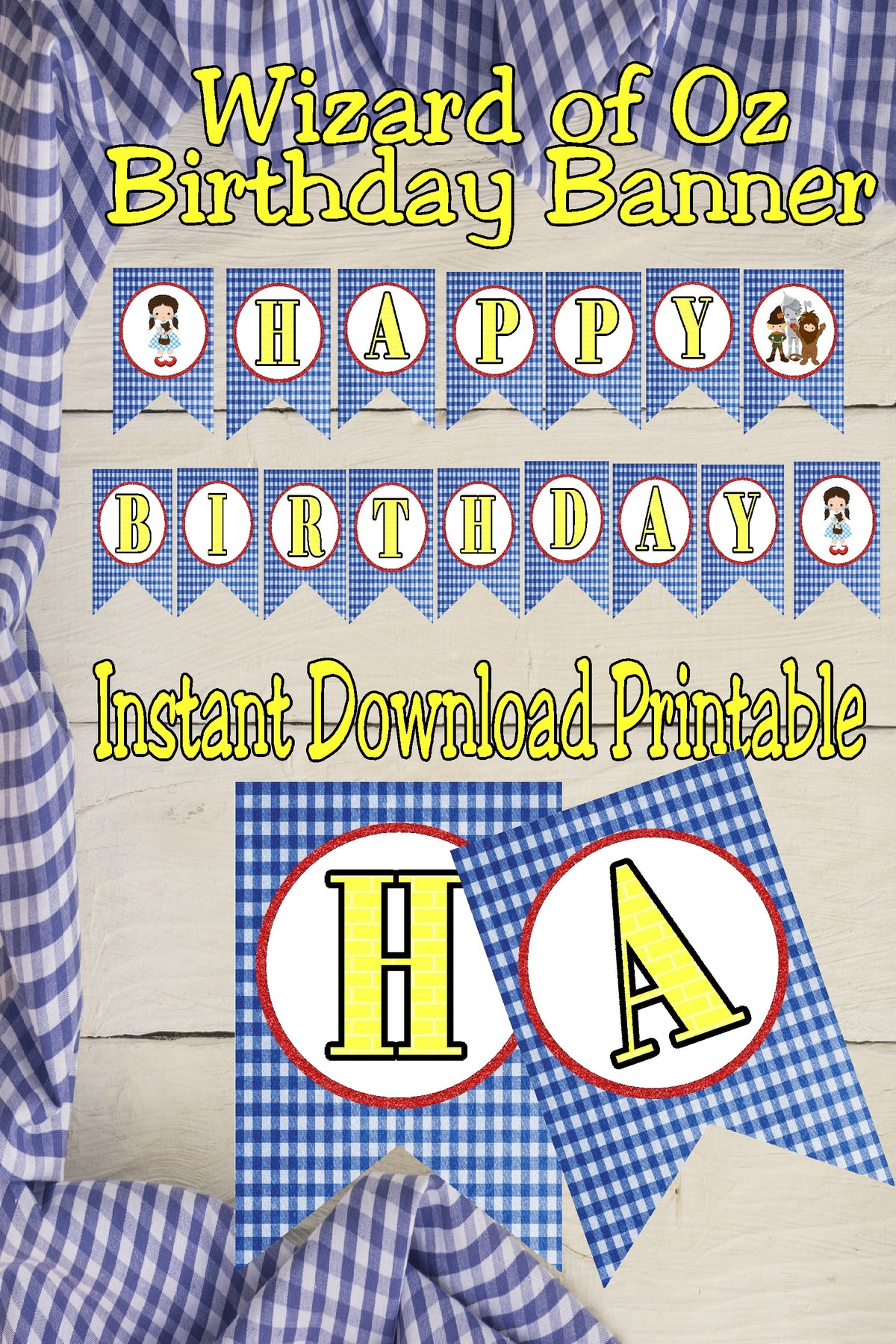 Wizard of Oz Happy Birthday Banner Printable