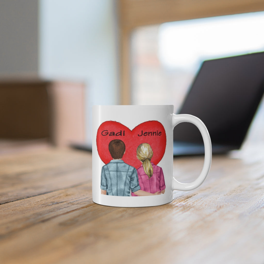 Valentine Personalized Couples 11 oz Ceramic Mug, Love Quote Gift Idea