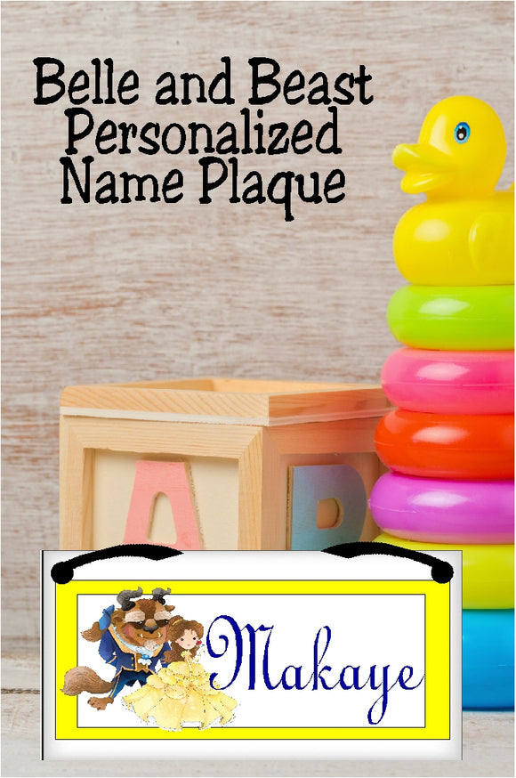 Belle and Beast Personalized Name Plaque