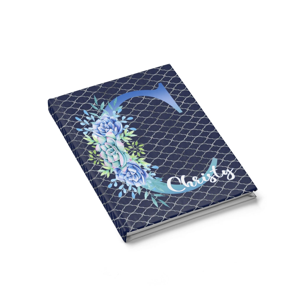 Blue Succulent Personalized Journal