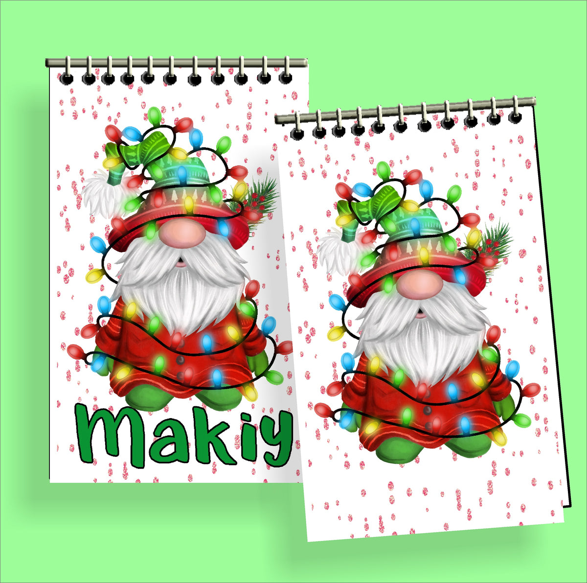 Christmas Gnomes Personalized Notebook Stocking Stuffers