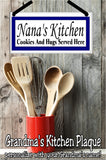 Whether it be Grandma, GG, Granny or some other name, Grandma's kitchen is her domain to hand out cookies and hugs as she pleases.  Be sure to post that where all can see with this personalized name plaque perfect for her kitchen decor. #grandmagifts #christmasgift #newbabygift #kitchendecor #personalizedgift