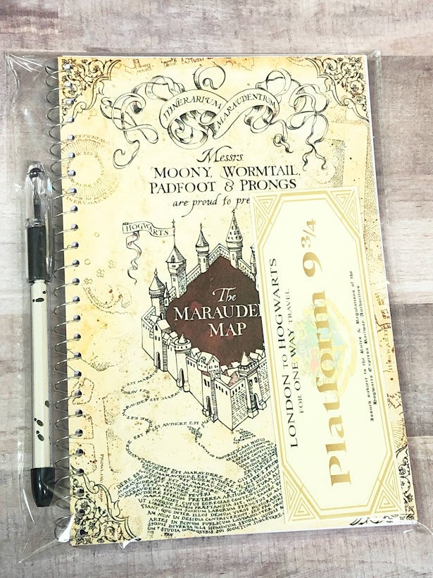 Marauders Map Harry Potter Notebook Journal and Pen Set