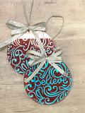 Believe Glitter Christmas Ornament