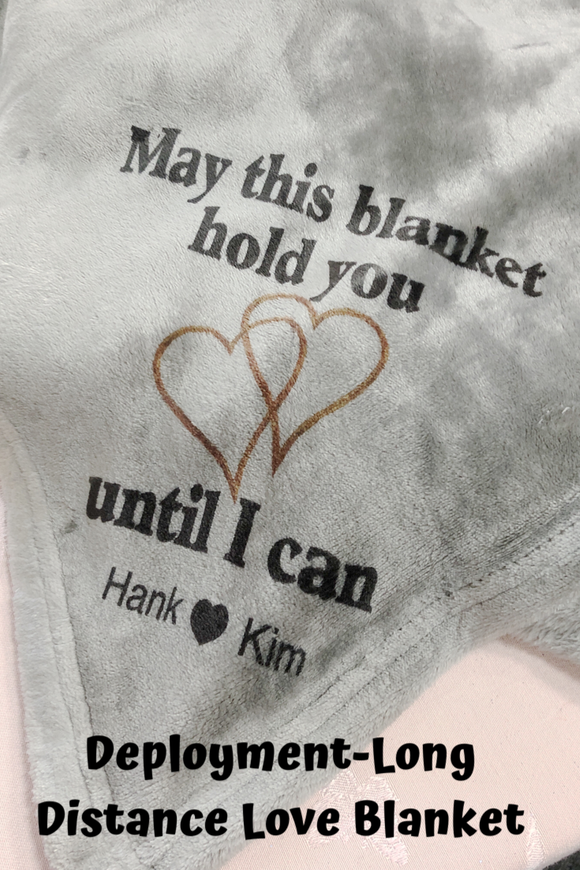 When you are far away from the one you love through military deployment, work or school assignments, or just due to time and space, wrap yourself in this ultra soft velvet plush throw and receive a long distance hug.   