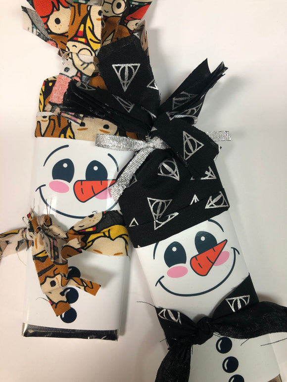 Snowman Christmas Candy Bar Stocking Stuffer with Hat and Scarf