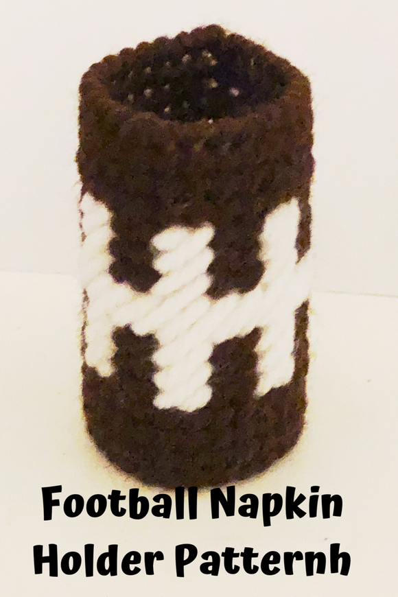 Create a fun football party decoration for your dinner table with this fun football laces napkin ring.  Ring is an easy and fun craft to make if you know the basics of plastic canvas.  