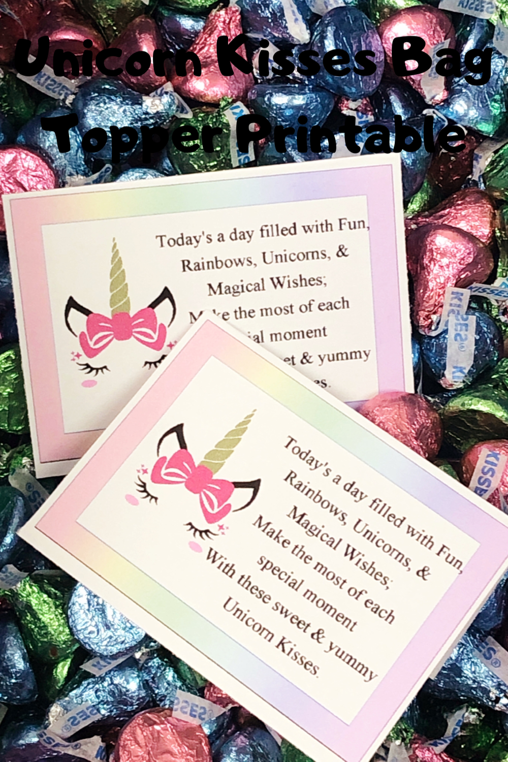 Unicorn Kisses with Unicorn Face Bag Topper
