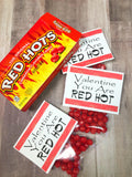 Red Hot Valentine Bag Topper printable