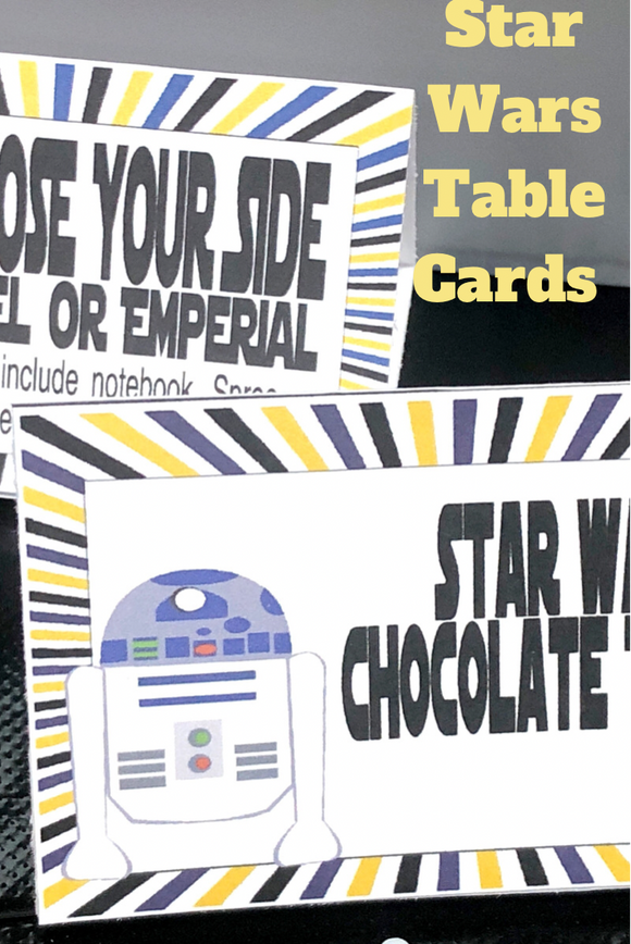 Star Wars Table Card Place Setting Printable
