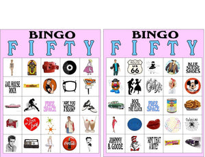 50s Sock Hop Bingo Game Printable