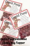 Cupid Poop Valentines Day Candy Bag Topper