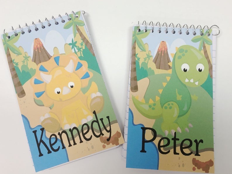 Dinosaur Party Favor Personalized Notebook