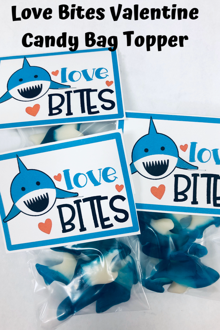Love Bites Valentines Day Candy Bag Topper