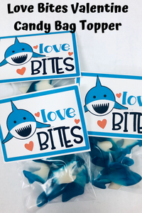 Love Bites Valentines Day Candy Bag Topper