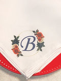 Patriotic Roses Personalized Initial Napkin