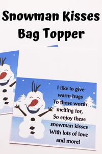 Snowman Kisses Candy Bag Topper