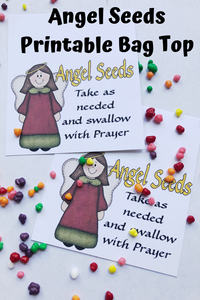 Give those on your Christmas list a sweet, uplifting gift this holiday season with this Angel Seed candy topper printable.
