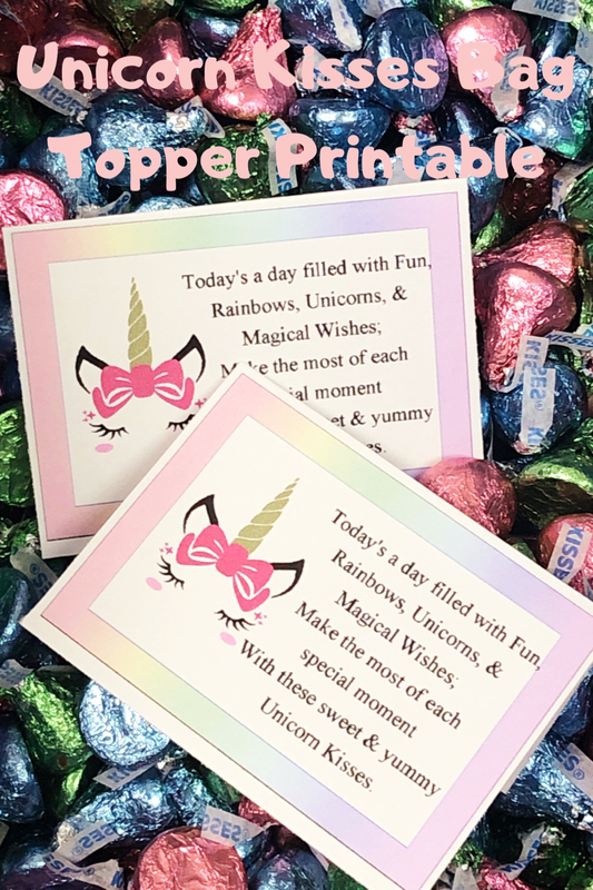 Unicorn Kisses with Unicorn Face Bag Topper