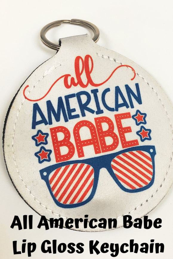 All American Girl Lip Gloss Keychain Holder