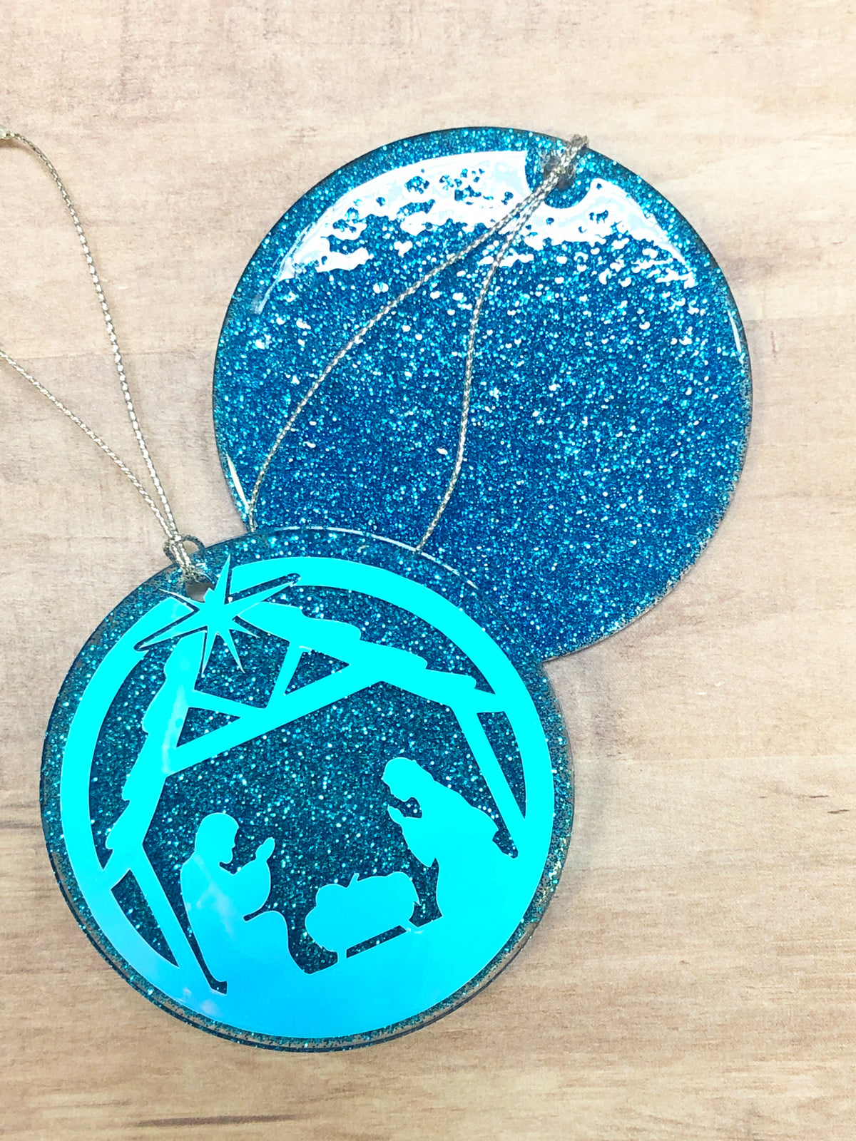Christmas Nativity Glitter Acrylic Christmas Ornament