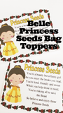 Let each of the guests at your Beauty and the Beast party be a special princess with these Princess Seed bag topper printables. These party favors make great treats on your dessert table or favors in your party bags for Princess Belle and her Beast 