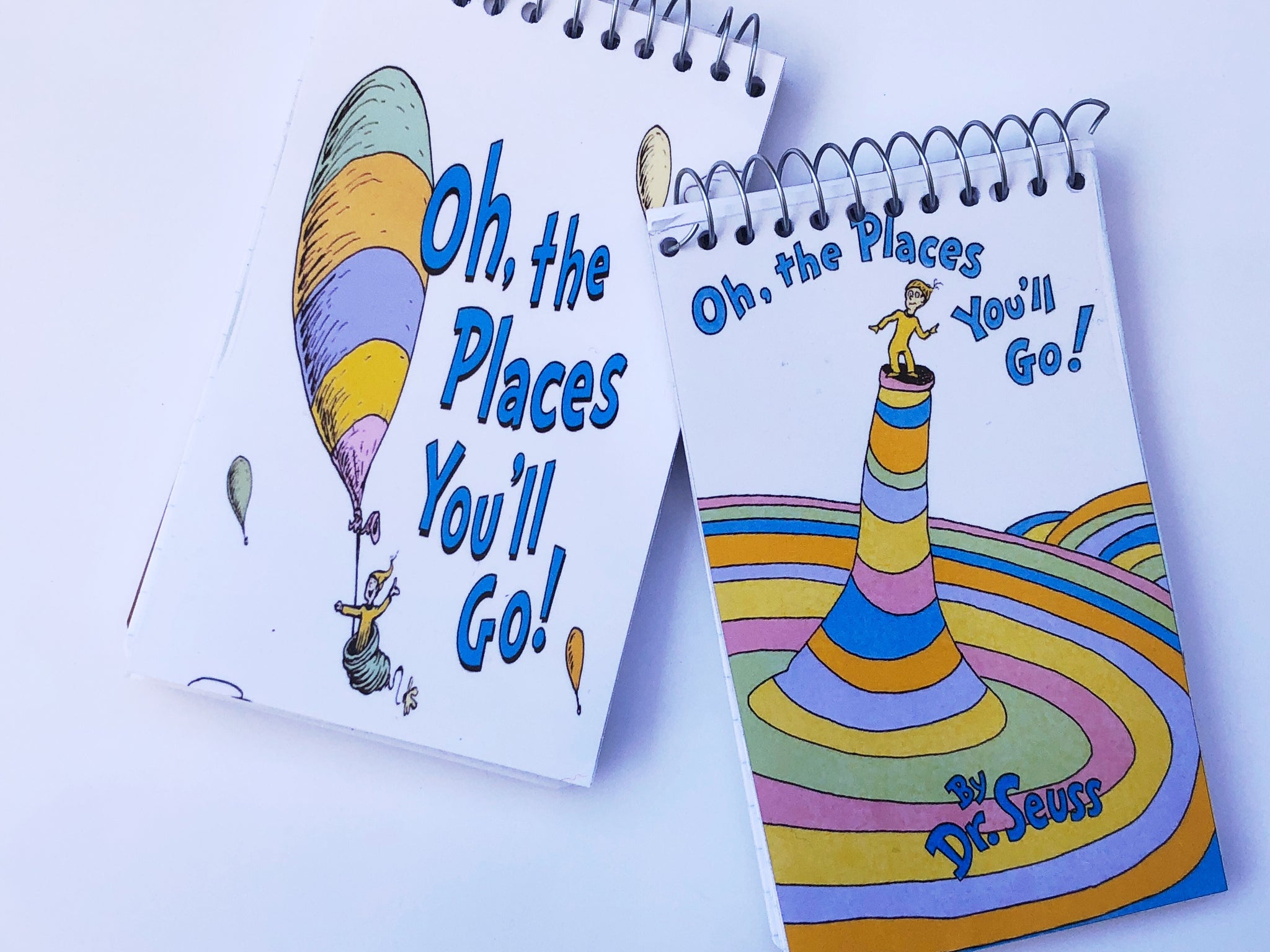 dr. seuss oh the places you'll go print mini backpack The Places You'll Go Mini Notebooks – DIY Party Mom
