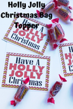 Holly Jolly Christmas Printable Bag Toppers