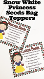 Snow White Princess Seeds Bag Topper Printable