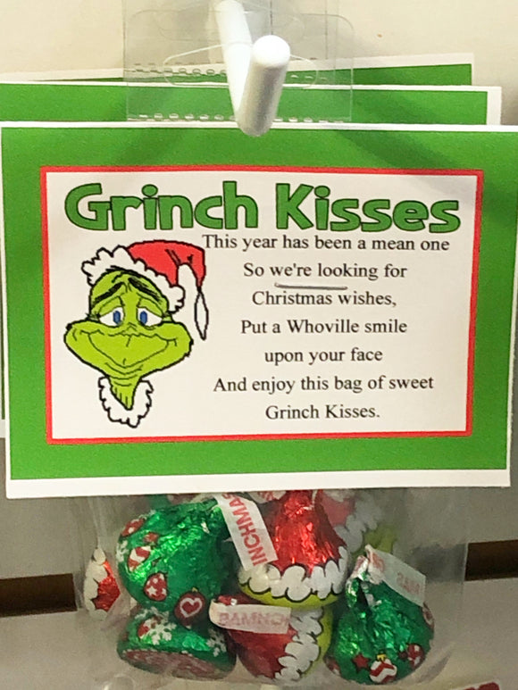 Grinch Kisses Candy Bag Topper Printable