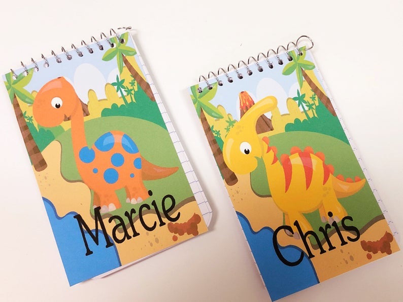 Dinosaur Party Favor Personalized Notebook