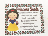 Snow White Princess Seeds Bag Topper Printable