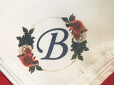 Patriotic Roses Personalized Initial Napkin