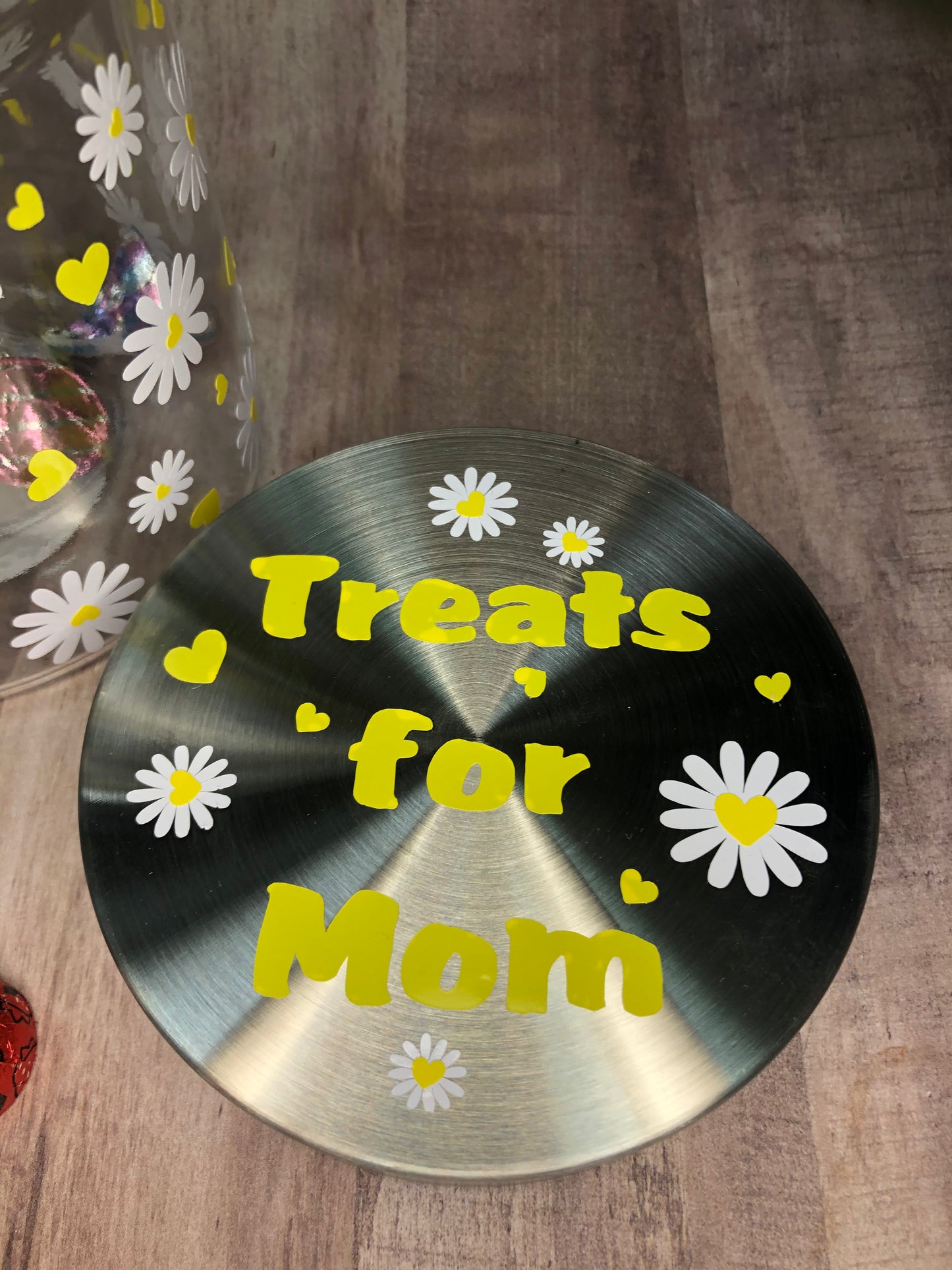 Daisy and Hearts Candy Jar