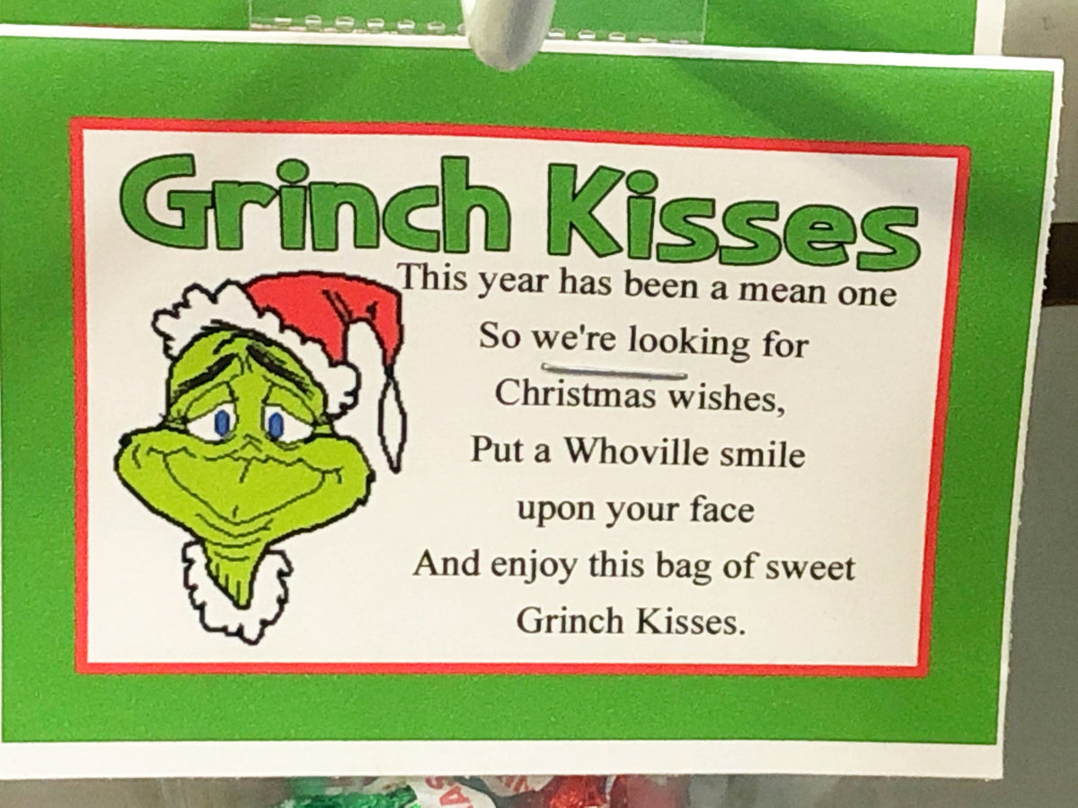 Grinch Kisses Candy Bag Topper Printable