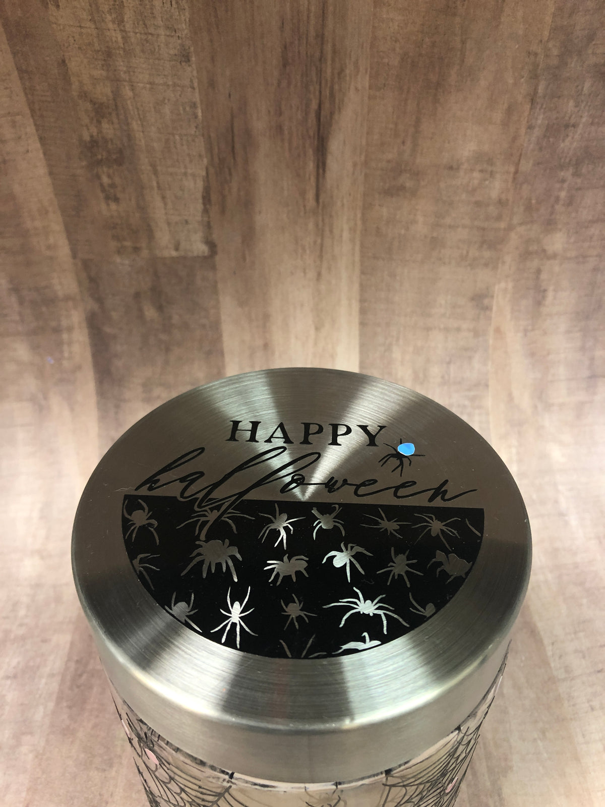 Halloween Spiders Glass Candy Jar