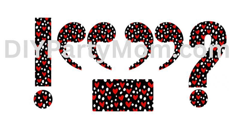Valentine Hearts Alphabet