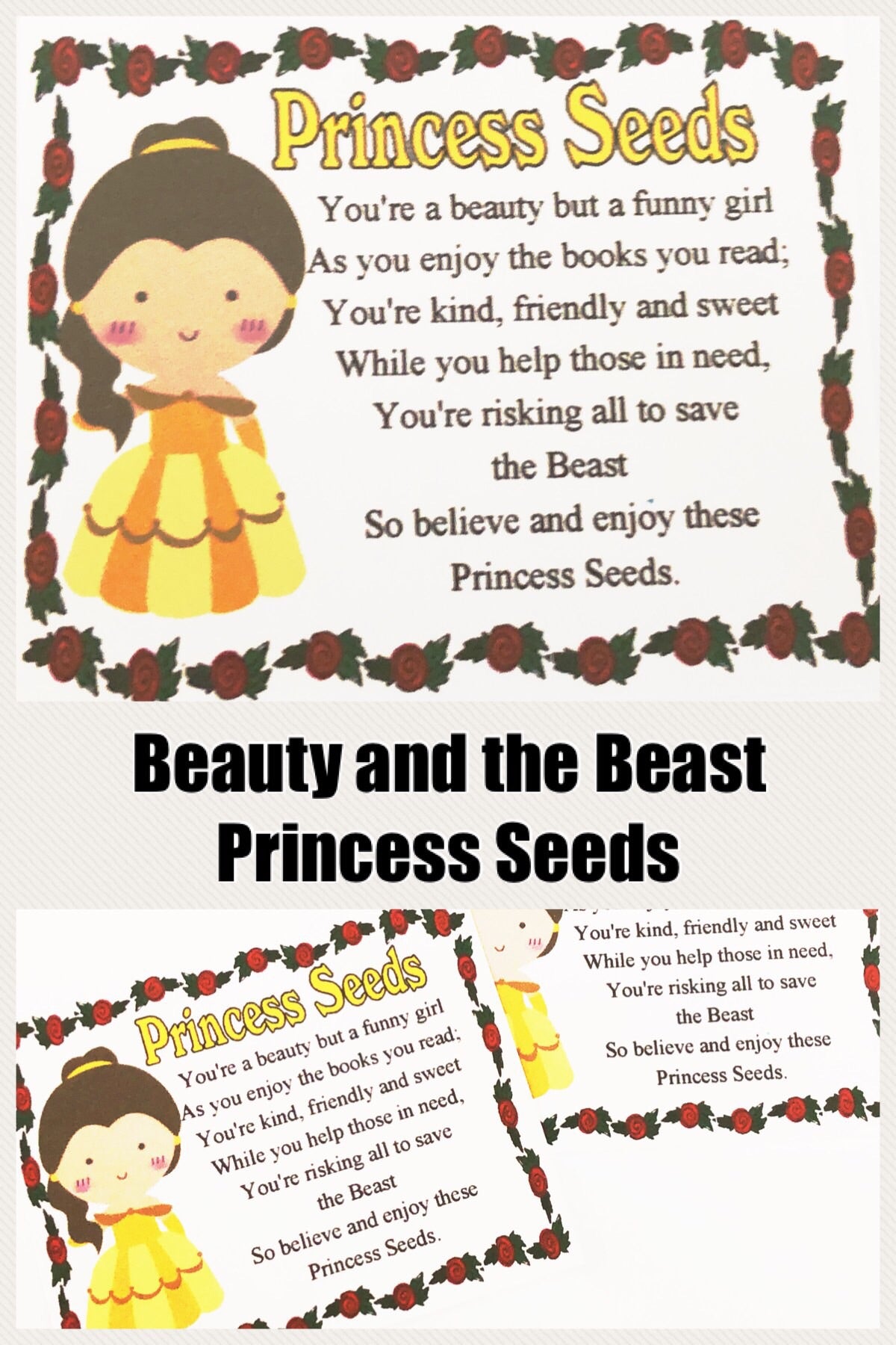 Belle Princess Seeds Bag Topper Printable