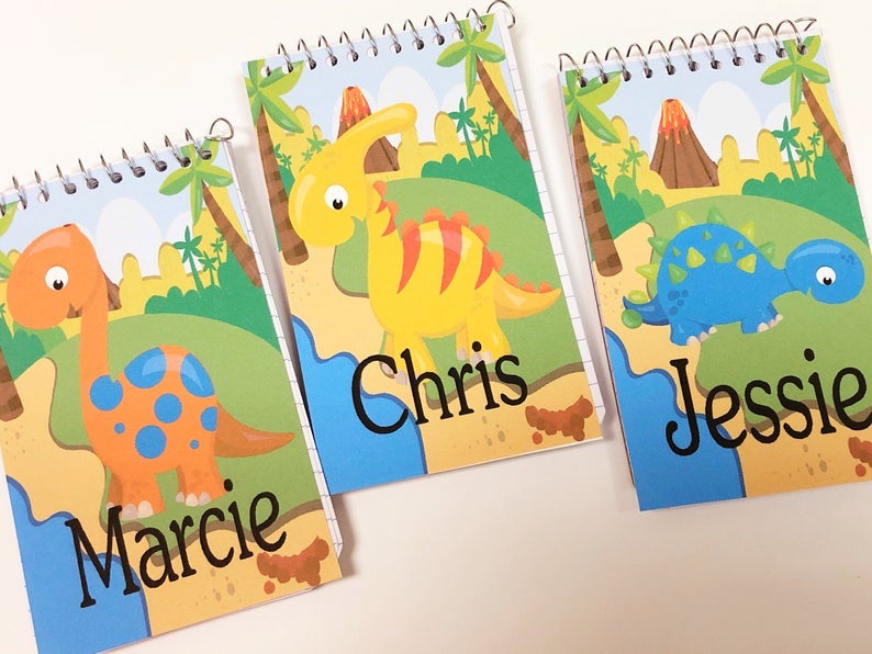 Dinosaur Party Favor Personalized Notebook