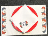 Patriotic Roses Personalized Initial Napkin