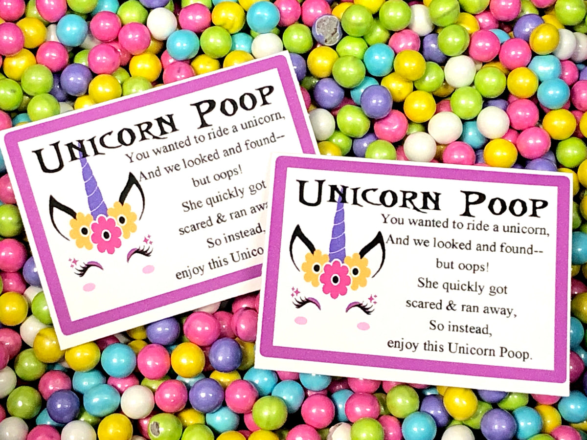 Unicorn Poop with Unicorn Face Bag Topper